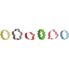 KASANOVA 1 SET MIT 6 SORTIERTEN AUSSTECHFORMEN AUS STAHL, 18/0 Edelstahl, įvairiaspalvis