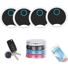 TOTMOX 4x Smart Bluetooth Key Finder Key Finder with App Control, Compatible with iOS and Android up to 20m for Keys, Luggage and More, Black