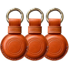 Airtag Keyring, Airtag Pendant Leather, Airtag Case Compatible with Apple Airtag, Airtag Case - Brown, brown