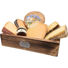 BAVAREGOLA South Tyrolean Cheese Gift Box – Gift Basket Filled with 5 Cheese Variations, Fig Mustard & Shaker Bread – Enjoyment Gift for Men and Women