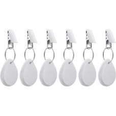 Staltiesės svoriai pakabos, staltiesės pakabukai, akmens staltiesės svoriai su metaliniais spaustukais, skirti lauko vakarėliams, piknikams, stalo dekoravimui (balti, 6 vnt.)