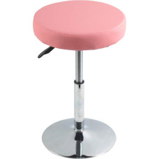 FURWOO taburetė Apvalus dirbtinės odos taburetė Reguliuojamo aukščio pasukama staltiesė namų biurui, maža (rožinė)