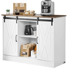 VEVOR kavos baro spintelė, 106 x 40 x 81,5 cm, 3 pakopų kavos baro spintelė, kavos baro staliukas su grotuotomis durimis, bufetinė spintelė svetainei, prieškambario zonai