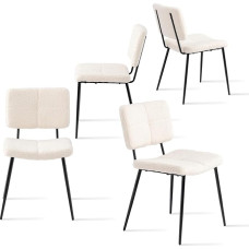 MEUBLE COSY Valgomojo kėdės, 4 kėdės, virtuvės kėdės, skandinaviškos svetainės kėdės, minkštos kėdės su atlošu, sėdimoji dalis pagaminta iš 