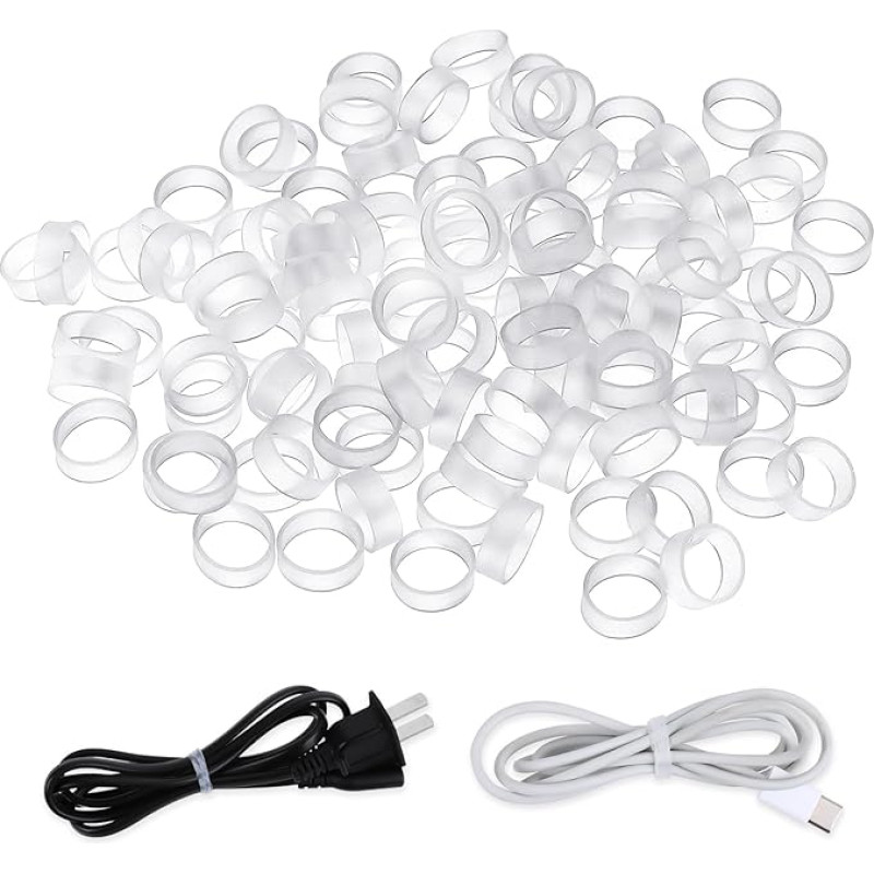 200 Stück Silikon Gummibänder Kabelbinder Datenleitungen Silikon Cord Ties Starke Gummibänder Rutschfest für Cord Wrapping Bag Wraps