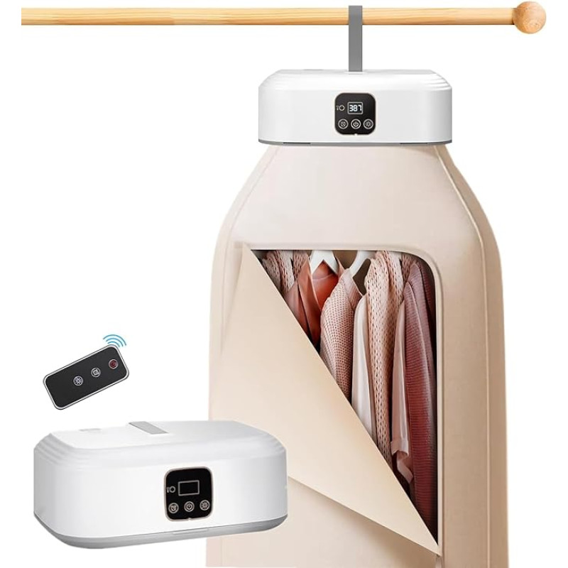 Mini džiovyklė, šilumos siurblio drabužių džiovyklė su 1-8H laikmačiu, nuotoliniu valdymu ir UV sterilizacija, elektrinė šilumos siurblio džiovyklė, skirta verslo kelionėms, studentų bendrabučiams, butams, viešbučiams, kempingams