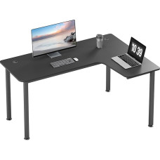 EUREKA ERGONOMIC Gaming Table L60 - Corner Desk - Gaming / Office Desk - L-shaped PC Table / Gaming Table - Large Computer Corner Table / Gamer Table - 155 x 110 cm, Black, Right