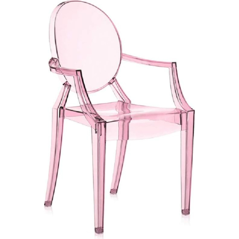 Kartell Loulou Ghost Chairs, Pink, 39x37x63 cm