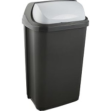 keeeper waste bin with roll lid, 50 l, Rasmus, graphite gray