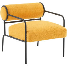 Mingone Armchair, Lounge Chair, Small Sofa, Lambswool Cocktail Chair, Modern Design, Teddy Armchair, Fabric with Armrests for Living Room, Bedroom, Yellow
