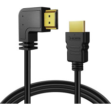 TNP HDMI Cable Angled 90 Degrees 4K Angled 90 Degree Angle Plug - 5 m Corner Plug for Blu-Ray Players Cable Box Apple TV, Roku, Playstation 5, Compatible with HDMI 2.0/1.4, Black