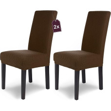 SCHEFFLER-Home Stretch Luna kėdžių užvalkalai, rudi, 2 vnt., elastingi flaneliniai kėdžių užvalkalai, supamosios kėdės, užvalkalai su elastine juosta, aksominiai kėdžių užvalkalai