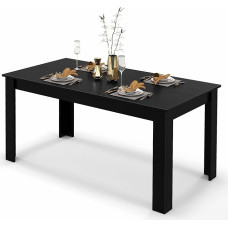 GIANTEX valgomojo stalas 6-8 asmenims, 160 x 80 x 77 cm, didelis medinis stalas, stačiakampis, virtuvės stalas iki 150 kg, nešiojamas modernus valgomojo stalas, stalas valgomajame, virtuvėje, biure