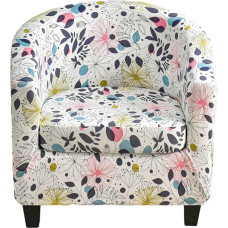 CRFATOP Club Chair Cover Printed Chair Cover Soft Printed Round Chair Cover with Elastic Base for Bar Counter Living Room 2 Pieces (B1 Color)