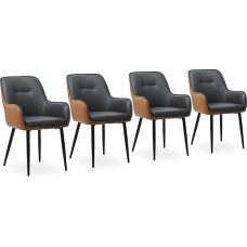 CLIPOP Valgomojo kėdžių rinkinys iš 4 su porankiais Dirbtinės odos paminkštintos virtuvės kėdės, akcento kėdės, valgomojo kambario kėdės, spalvotas blokas, poilsio kėdė, svetainė, valgomojo priėmimo kėdės,