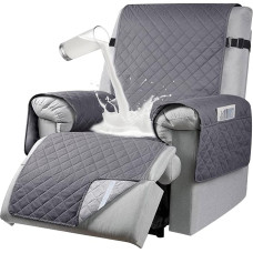 RAPRAP Reclining Chair Protector 100% Waterproof Recliner Chair Cover 1 Seater with 6 Pockets 25