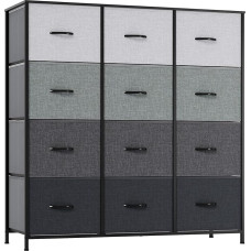 LLappuil Tall Chest of Drawers for Bedroom, 12 Drawers Dressers Tower, Fabric Chest of Drawers Storage Drawers for Clothes Organiser, Wide Large Dressers for Wardrobe, Children's Room