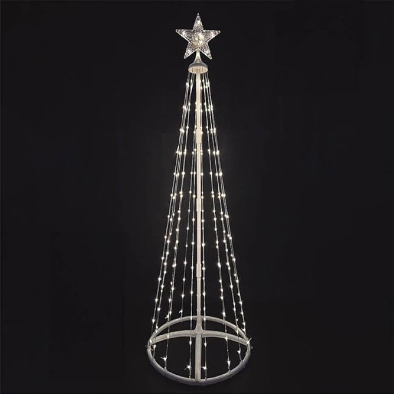 Beleuchteter Kegel - Weihnachtsbaumdekoration, 1,5 m, niedrige Spannung, kaltweißes Licht, ideal für Festliche Atmosphäre