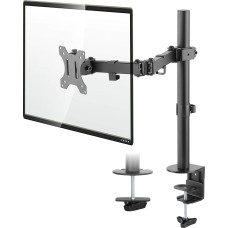 Ttap Monitor Mount for 13-32 Inch Screens - Single Arm Desk Stand with Clamp - Ergonomic 90° Tilt, 360° Rotation & 180° Swivel Arm - VESA Dimensions: 75x75-100x100 (Single Arm)