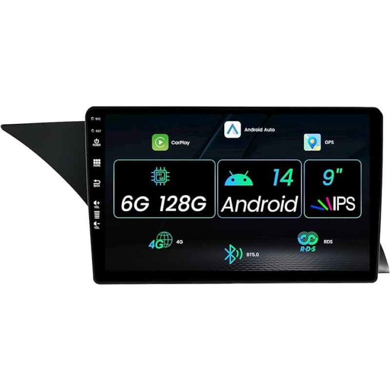 MISONDA 6G + 128G automobilinis radijas su ekranu 9 colių Android 14 automobilinis radijas Mercedes Benz GLK X204 NTG 4.5 Navi GPS, Carplay, DSP palaikymas DAB+ / vairo valdymas / WiFi / Bluetooth kamera + mikrofonas