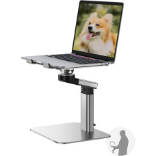 Vaydeer All-in-One Aluminum Laptop Stand, Height Adjustable, 360° Rotation, Ergonomic Riser, Portable Standing Desk Converter, Universal Fit for MacBook Pro and All Laptops