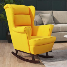 IKAYAA Rocking Chair Living Room Swing Chair Wing Chair Bedroom Recliner Chair Rocking Chairs with Armrests Reading Chair XXL Upholstered Chair Lounge Chair