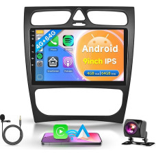 4G + 64G Wireless Carplay Android Car Radio for Mercedes Benz C Classe CLK S203 W203 W209 A209 2012-2016 9 Inch Car Radio with Android Car Navigation GPS WiFi Mirror Link Bluetooth FM/RDS/SWC Rear
