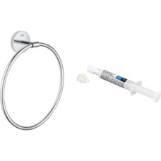 GROHE Start Cosmopolitan 41167000 Rankšluosčių žiedas + klijai (medžiaga: stiklas / metalas, dengtas tvirtinimas, skirtas klijuoti arba gręžti), chromas