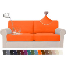 Arfntevss 100 % wasserdichte Couchbezüge, magischer Stretch-Sitz, Couch-Kissenbezüge, Loveseat, passend für 2 Kissen, Couch, 4 Stück Schutz (groß, 2 Sitzbezüge, 2 Rückenkissenbezüge, Orange)
