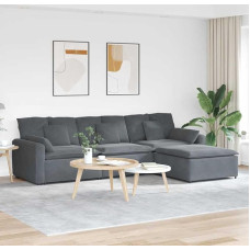 Xichuzi 3321070 Modulinė sofa su kojūgaliais ir pagalvėlėmis, tamsiai pilka, Sofos ir kušetės, Sofa svetainė, Poilsio sofa, Miegamojo sofa