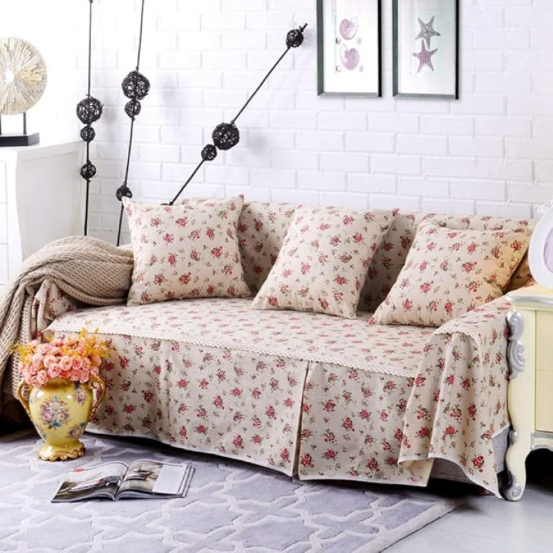 CXLT Sofos dangtelis Šiuolaikinės sofos metimai Slipcovers 1 2 3 4 vietų sofos dangtelis Medvilninis lininis sofos dangtelis kėdės baldams Sofos apsaugos dangteliai 1 gabalas Sofos rankšluostis Dekoras Ruda 5-215 x 260 cm (85 x 102 coliai)