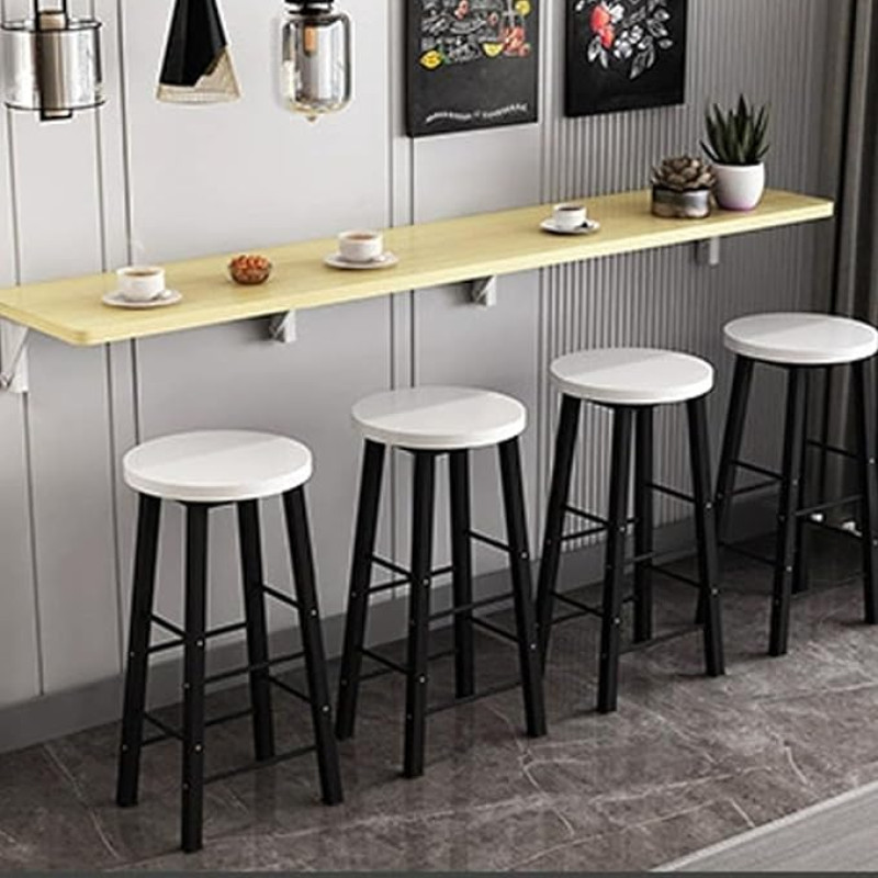 Wandmontierter Klapptisch, platzsparender Holztisch für Küche, Bar, Milchteeladen, langes und schmales Design, perfekt für kleine Räume