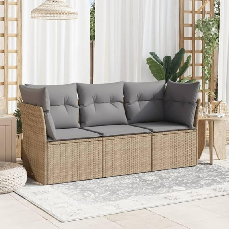 DYRJDJWIDHW gartenlounge Lauko Garten Lounge Lounge möbel Lauko terassenmöbel außenGartensofa ohne Armlehnen mit Kissen und HockerGeeignet für Schlafzimmer