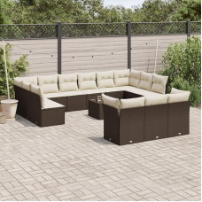DYRJDJWIDHW terassenmöbel außen Balkon möbel Garten Lounge gartenlounge set10-tlg. Garten-Sofagarnitur mit Kissen Hellgrau Poly RattanGeeignet für Schlafzimmer