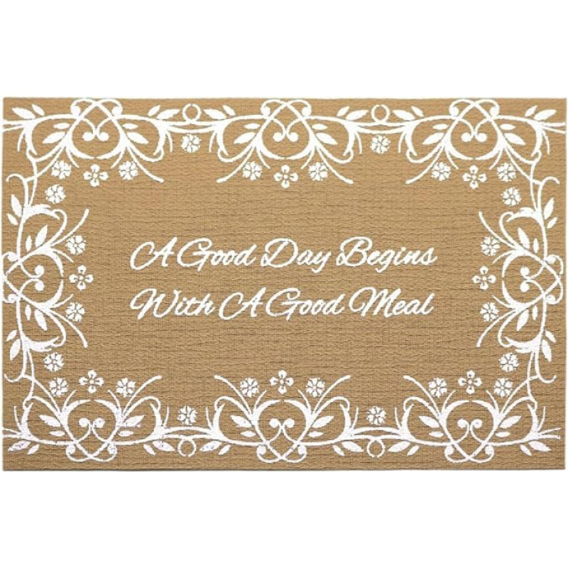 Tischset Rechteckig Leder, 4er-Set Hitzebeständig mit Blattrankenmuster, länglich Platzdeckchen für Küche,Zuhause,Restaurant,Speisetisch, 45x30cm, Weiß