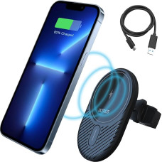 ULTRICS Magnetisch Fast Wireless Charger Auto Handyhalterung mit Ladefunktion, Automatischer Kfz Handy Ladegerät ladestation Kompatibel mit iPhone 16 Pro Max/ 15 Pro Max/ 14 Pro Max/ 13 Pro Max/ 12