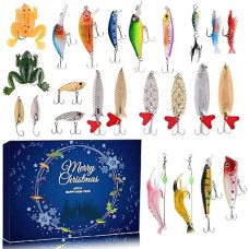 Aolawco Angel Advent Calendar 2024, 24 Bait Set Advent Calendar Fishing Advent Calendar Bait Set Christmas Surprise for Men Fishermen Adults Teenagers Boys