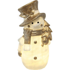 Flair Flower Decorative Snowman Made of Polyresin with Christmas Tree and LED Light Christmas Decoration Illuminated Christmas Lights Decorative Object Ornament Christmas Figure Luminous Figure, 36 cm