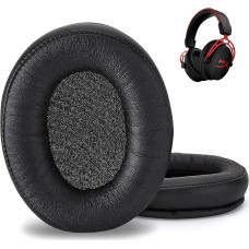 Premium Ear Pads Compatible with Kingston HyperX Cloud Alpha, Cloud Flight, Cloud 1/2 and Cloud Stinger Headphones (Black) Protein Leather | High Density Soft Foam | Easy Installation