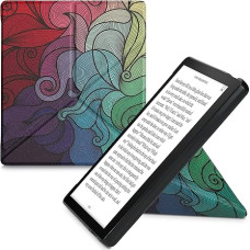 kwmobile Protective Case Compatible with Amazon Kindle Oasis 10th Generation - Faux Leather Case - eReader Cover Case - Colour Pink Blue Green