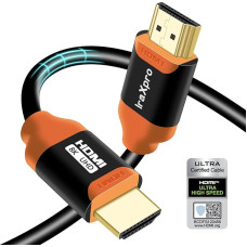 IraXpro HDMI Cable, HDMI 2.1 Cable Certified 8K HDMI Cable 3M, Ultra High Speed 48Gbps with Ethernet, Supports 8K @ 60Hz, 4K @ 120Hz, 3D, Dynamic HDR, Compatible TV, Projector, PS5, Xbox, PC (Orange