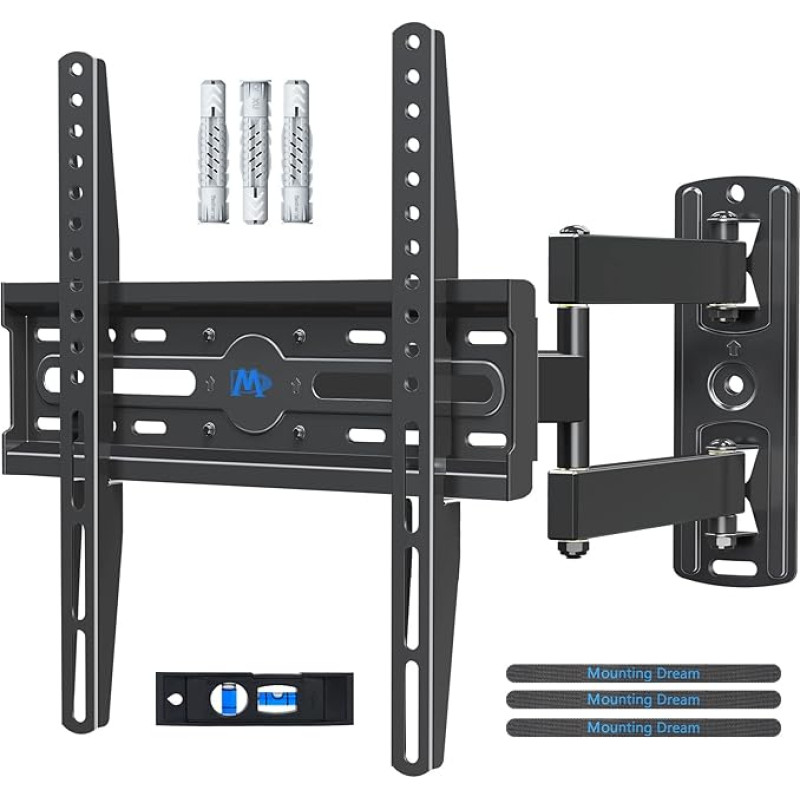 Mounting Dream TV Wall Mount Swivelling/Tilting/Extendible, TV Mount For Most 66-140 cm (26-55 Inch) LED, LCD and OLED TVs up to VESA 400 x 400 mm and 27 kg