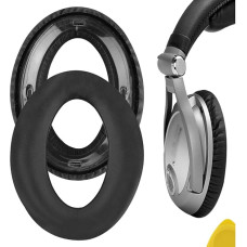 Geekria QuickFit Protein Leder Ersatz Ohrpolster für Sennheiser PXC450, PXC350, PC350, HME95, HMEC250 Kopfhörer Ohrpolster Headset Ohrpolster Reparaturteile (Schwarz)