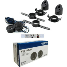 2 Alpine SXE-1006TW Tweeter with 45 Watt RMS and 280 Watt Max 3 cm Diameter with a Depth of 1.5 cm Sensitivity 88 dB Spl, Pair + Accessories and 5 Free Stickers