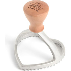 Marcato Ravioli and Cookie Cutter Ravioli Maker Cookie Cutter Solid Wood and Cast Iron Made in Italy Heart Shape 80mm