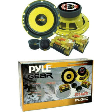 Pyle 1 Kit 2 Way PLG6C Speaker 6.5 Inch 16.5 cm 200 Watt RMS and 400 Watt Max Impedance 4 Ohm with Woofer Tweeter and Crossover, Yellow Colour, 1 Kit