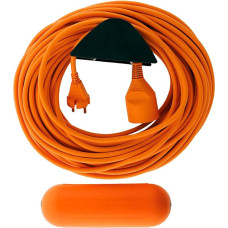 Prolongateur Jardin 2 x 1.5 Orange 25 m + 1 Boitier étanche Orange + Support mural