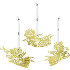 Rosendahl, Wiinblad Christmas Music Angel Silhouettes H6.5 Gold Plated 3 Pieces Set 3 Christmas Decorations Gold Plated Unisex Adult