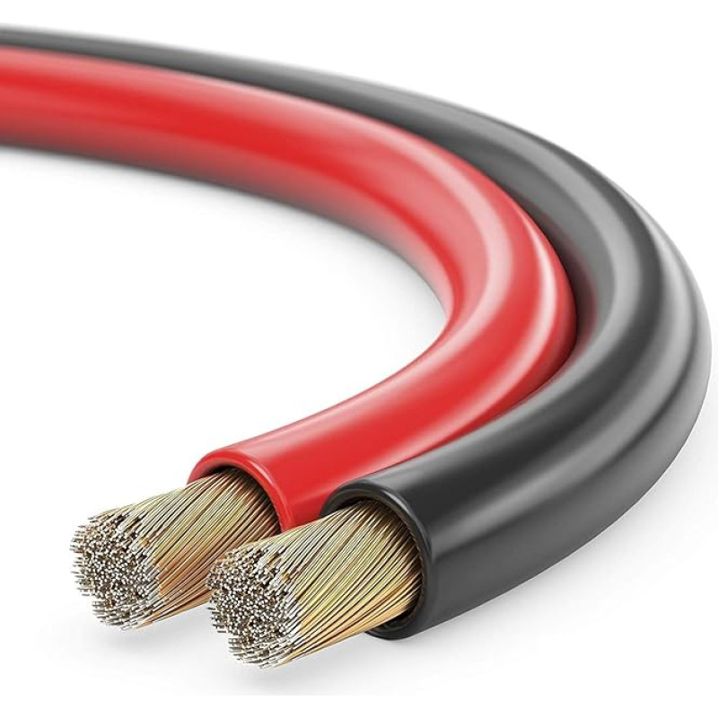 Sonero® 100 Metre 2 x 2.50 mm² CCA Speaker Cable/Box Cable, Colour: Red/Black