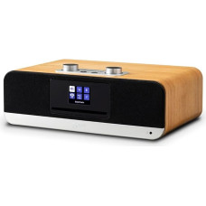 Roberts Blutune300 Audio System - FM Radio Bluetooth CD USB Dual Alarm Bass Amplifier EQ Stereo Streaming Remote Control Cherry Wood